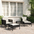 Patio Furniture Set 5 Piece Outdoor Chair with Cushions Poly Rattan