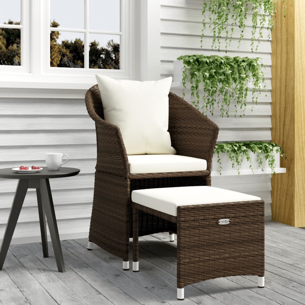 Patio Furniture Set 2 Piece Lounge Chair with Cushions Poly Rattan