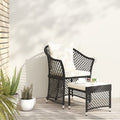 Patio Furniture Set 2 Piece Lounge Chair with Cushions Poly Rattan