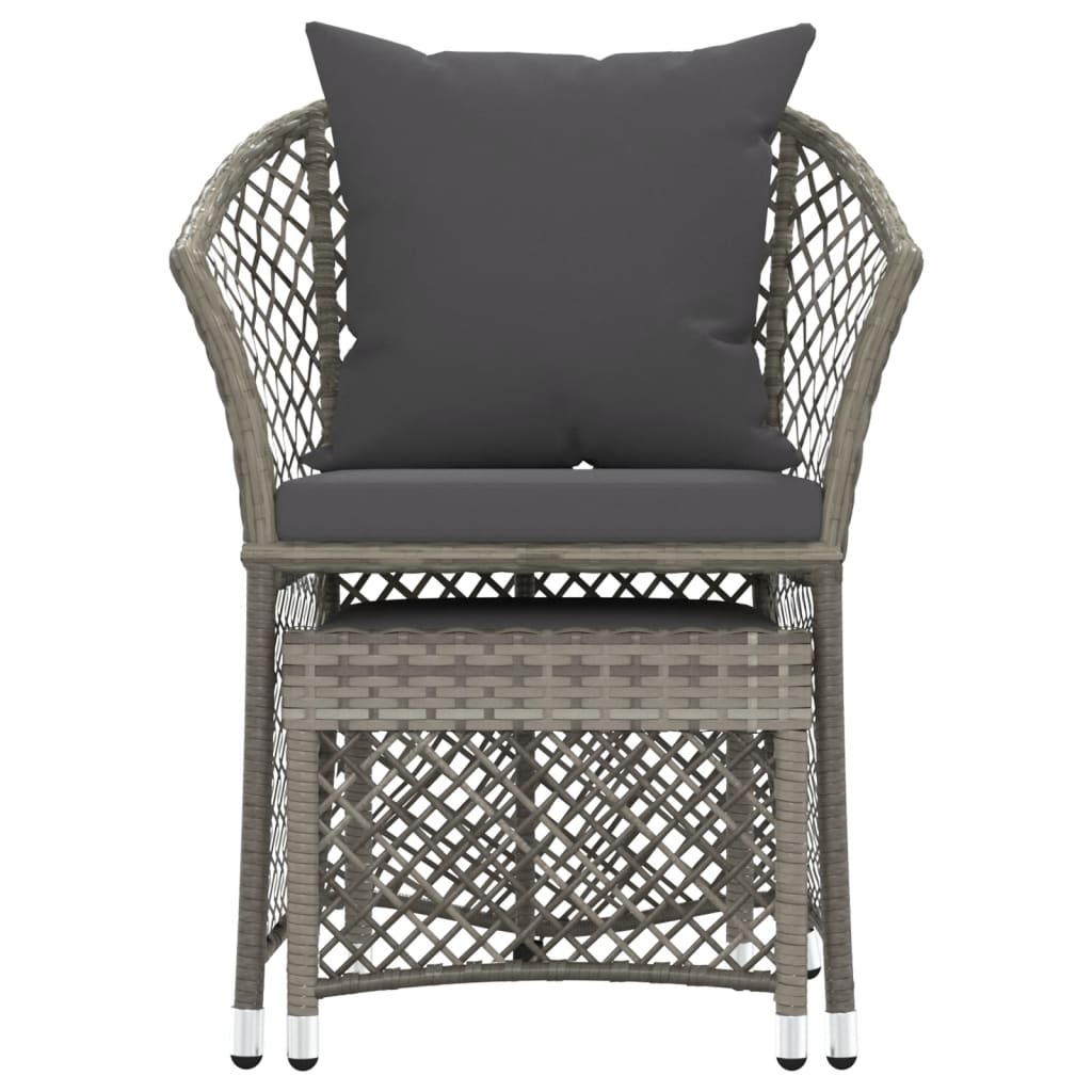 Patio Furniture Set 2 Piece Lounge Chair with Cushions Poly Rattan