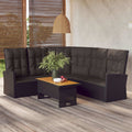 Patio Furniture Set 2 Piece Sectional Sofa with Cushions Poly Rattan