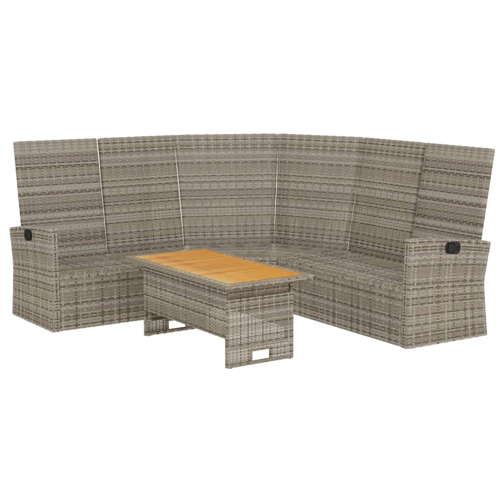 Patio Furniture Set 2 Piece Sectional Sofa with Cushions Poly Rattan