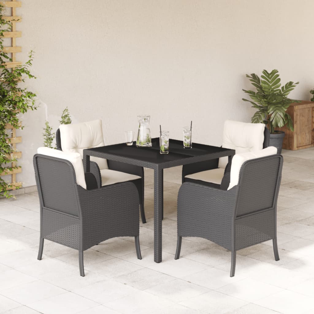 Patio Dining Set with Cushions Outdoor Garden Furniture Poly Rattan