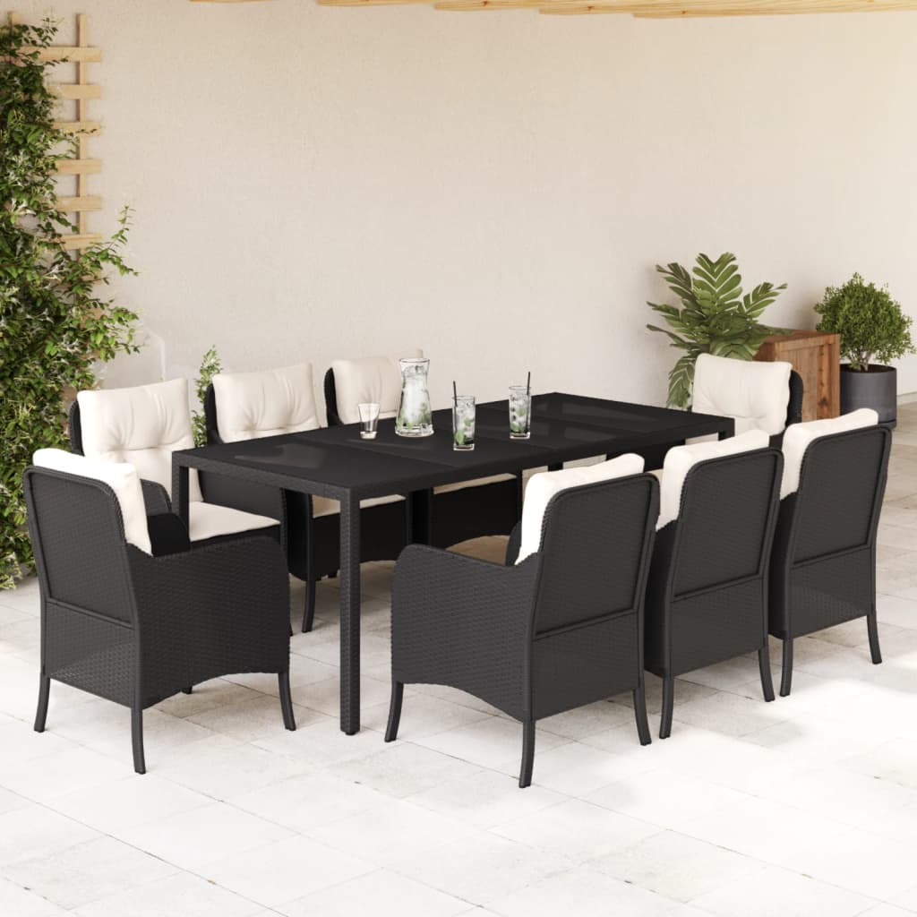 Patio Dining Set with Cushions Outdoor Garden Furniture Poly Rattan