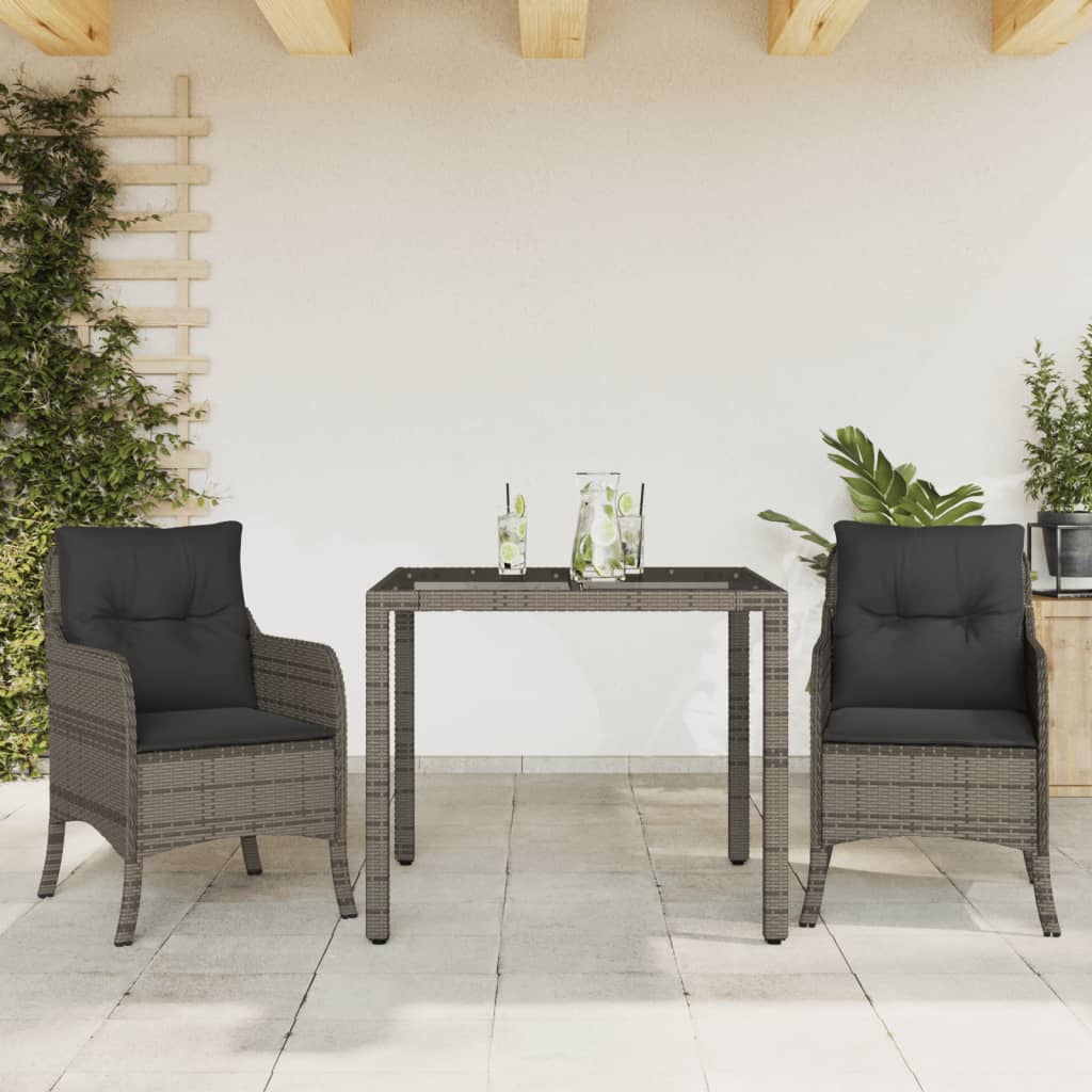 Patio Dining Set with Cushions Outdoor Garden Furniture Poly Rattan