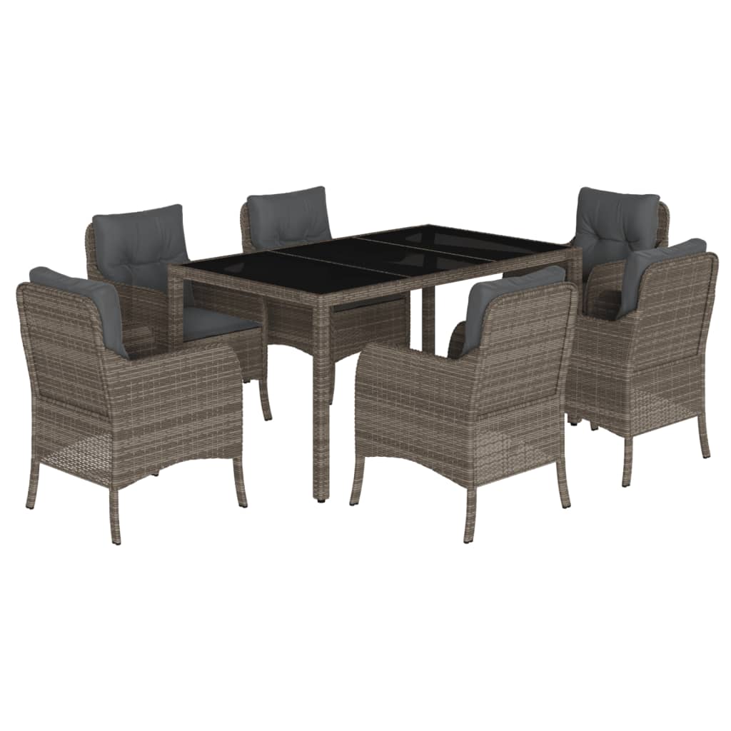 Patio Dining Set with Cushions Outdoor Garden Furniture Poly Rattan