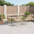 Patio Dining Set with Cushions Outdoor Garden Furniture Poly Rattan