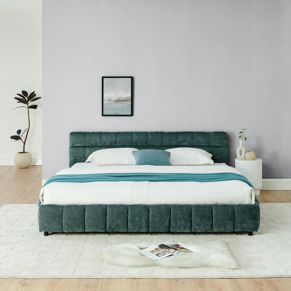 High Quality Modern King Bed Soft Upholstered Frame with Fabric for Home or Hotel Wholesale Furniture High-End Design