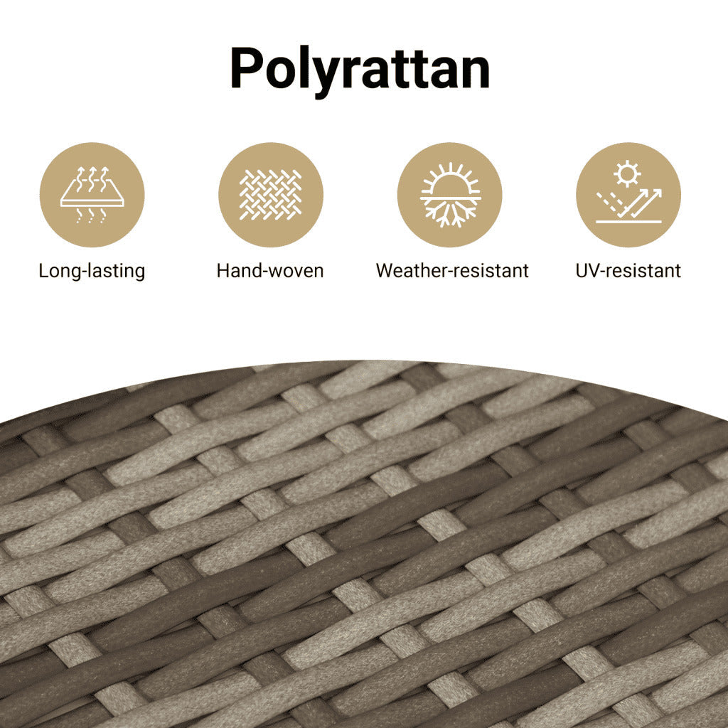 Patio Storage Cabinet Tool Organizer Outdoor Furniture Poly Rattan