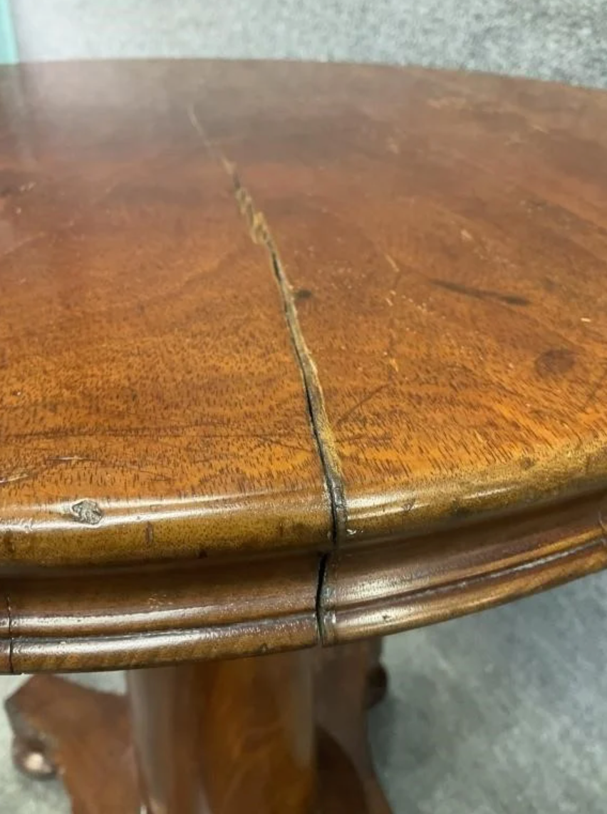 Antique Mahogany Pedestal Table – Late Victorian Round Accent Table – Italian Villa Style Occasional Table