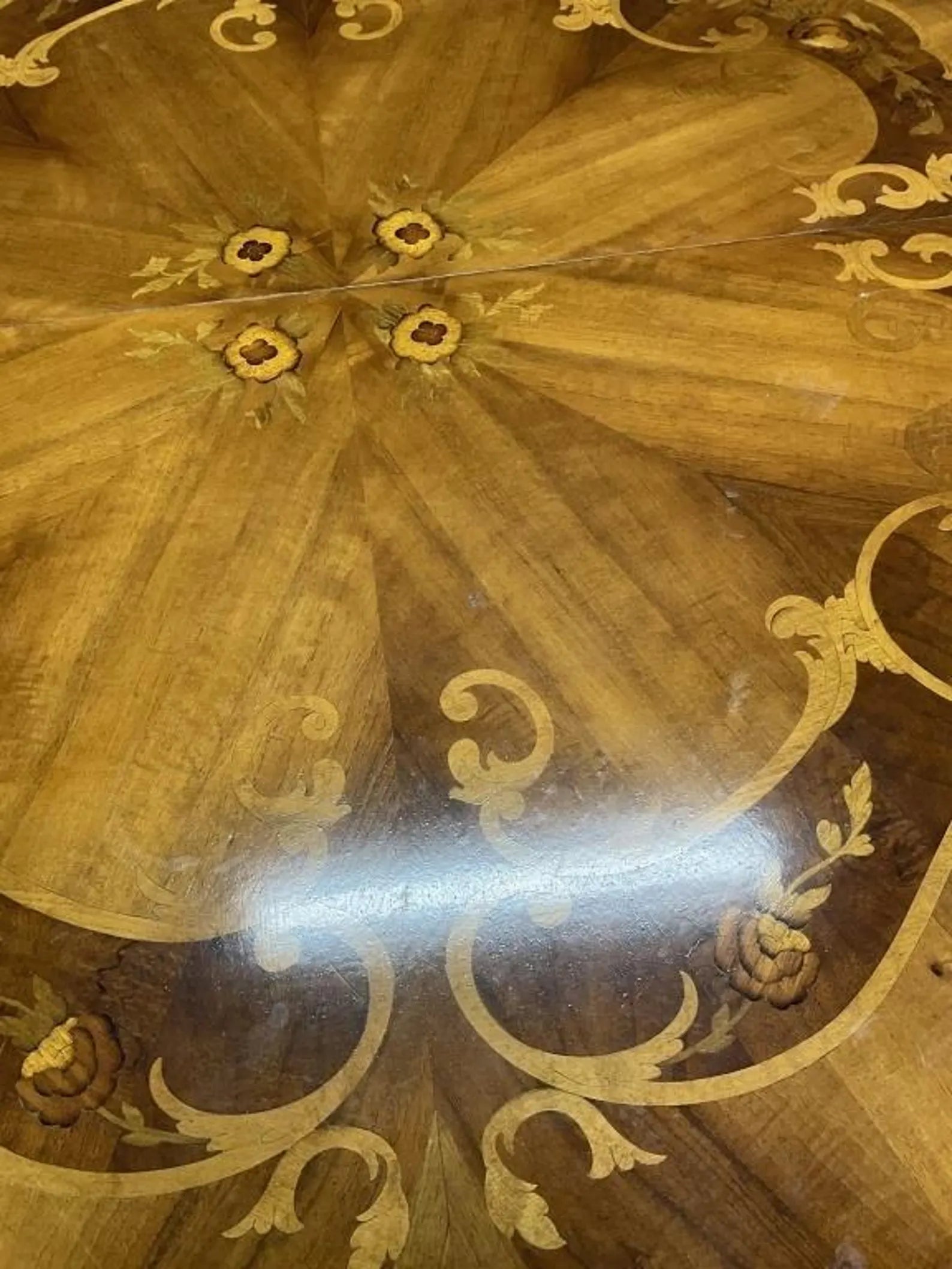 Antique English Hand-Carved Marquetry Inlaid Mahogany | Victorian Center Table