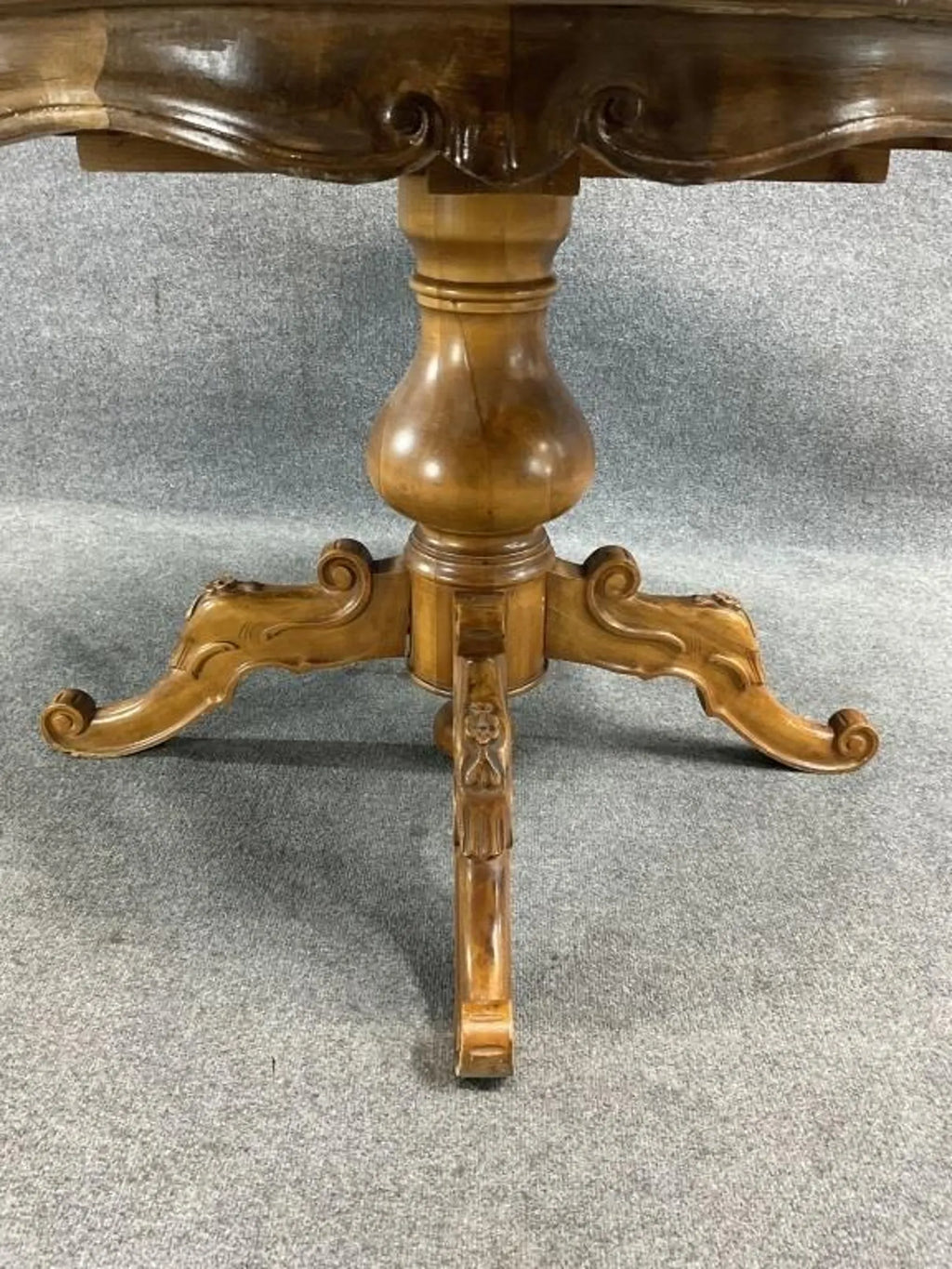 Antique English Hand-Carved Marquetry Inlaid Mahogany | Victorian Center Table