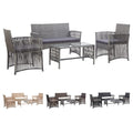 Patio Furniture Set 4 Piece Patio Sofa Conversation Set Poly Rattan