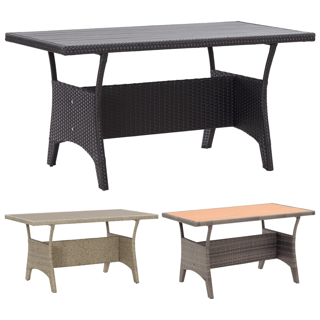 Outdoor Dining Table Patio Table Garden Wicker Furniture PE Rattan