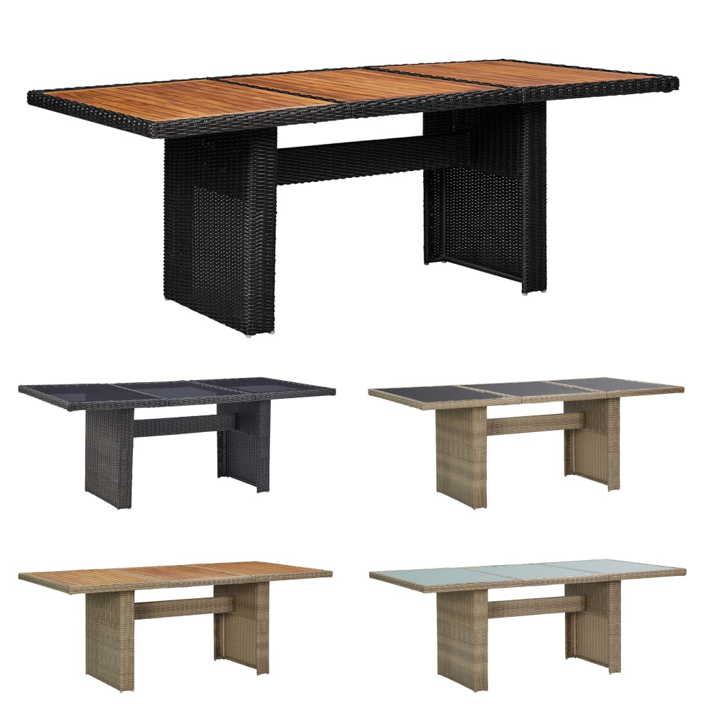 Patio Dining Table Outdoor Garden Dinner Table Furniture Poly Rattan